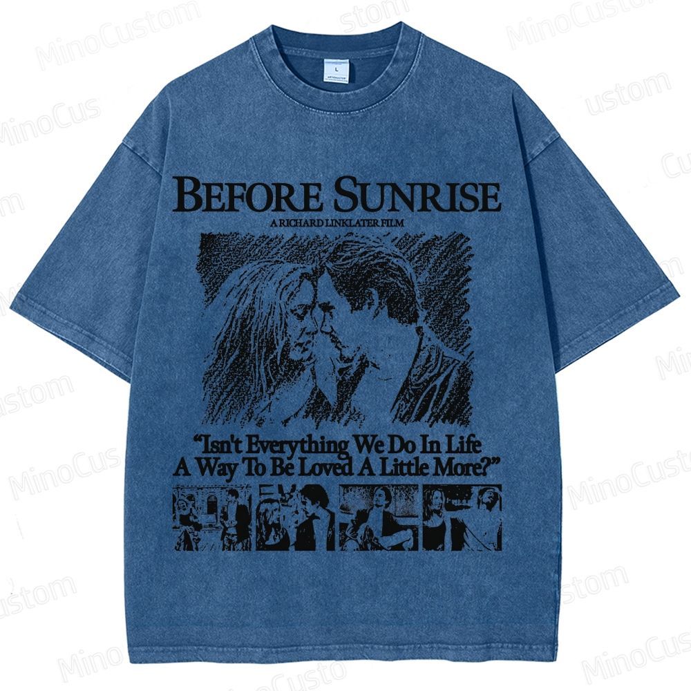 Vintage - style Before Sunrise Movie Graphic T - shirt