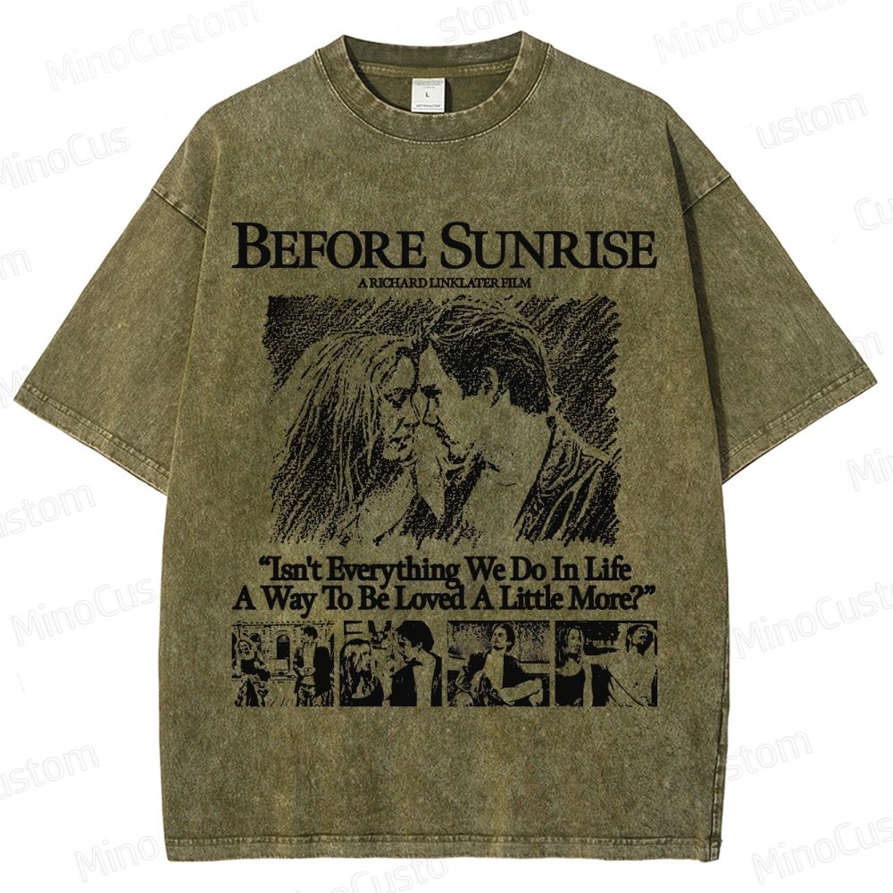 Vintage - style Before Sunrise Movie Graphic T - shirt