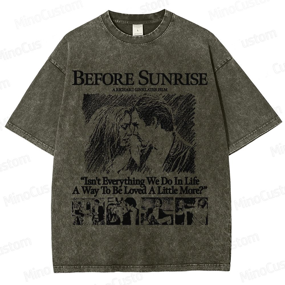 Vintage - style Before Sunrise Movie Graphic T - shirt