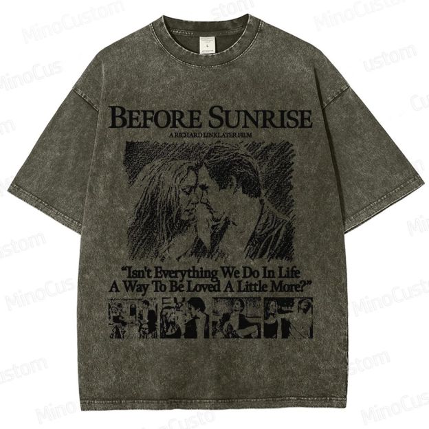 Vintage - style Before Sunrise Movie Graphic T - shirt