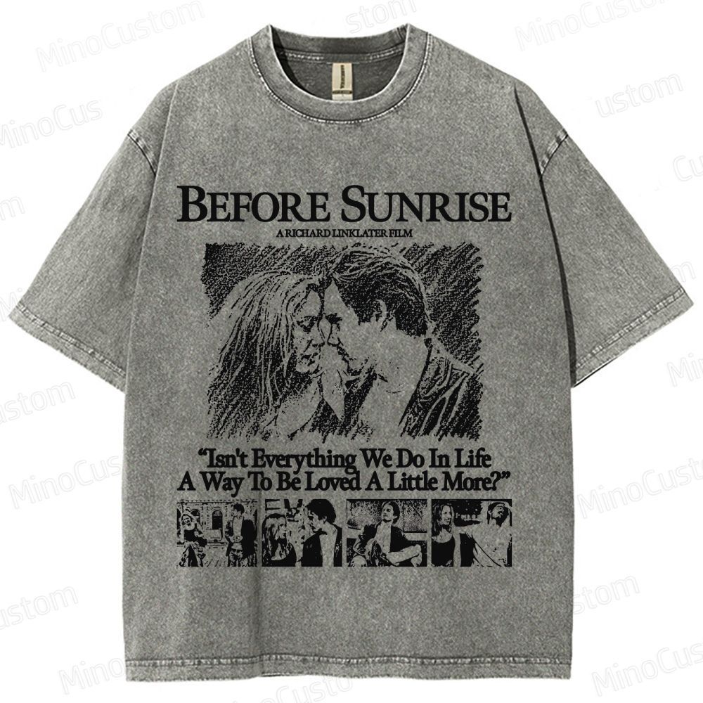 Vintage - style Before Sunrise Movie Graphic T - shirt