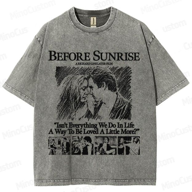 Vintage - style Before Sunrise Movie Graphic T - shirt