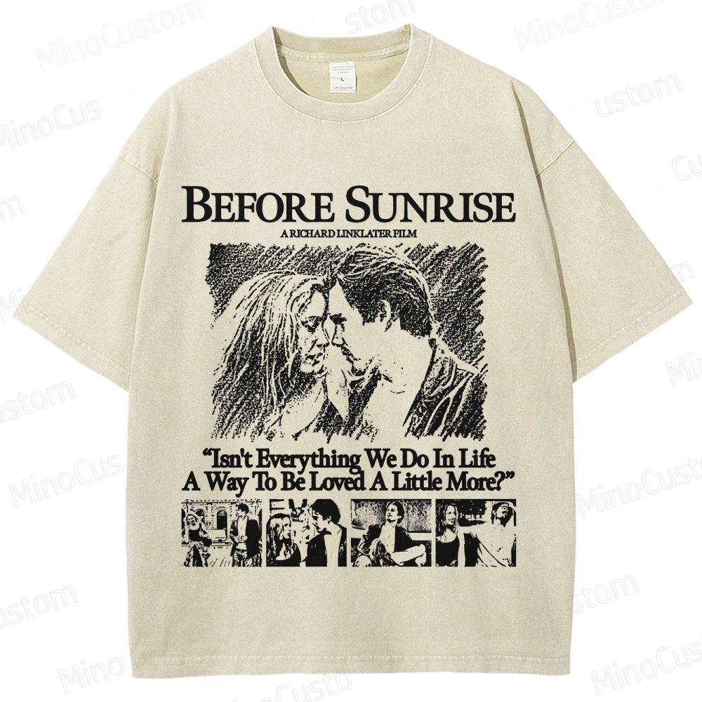 Vintage - style Before Sunrise Movie Graphic T - shirt