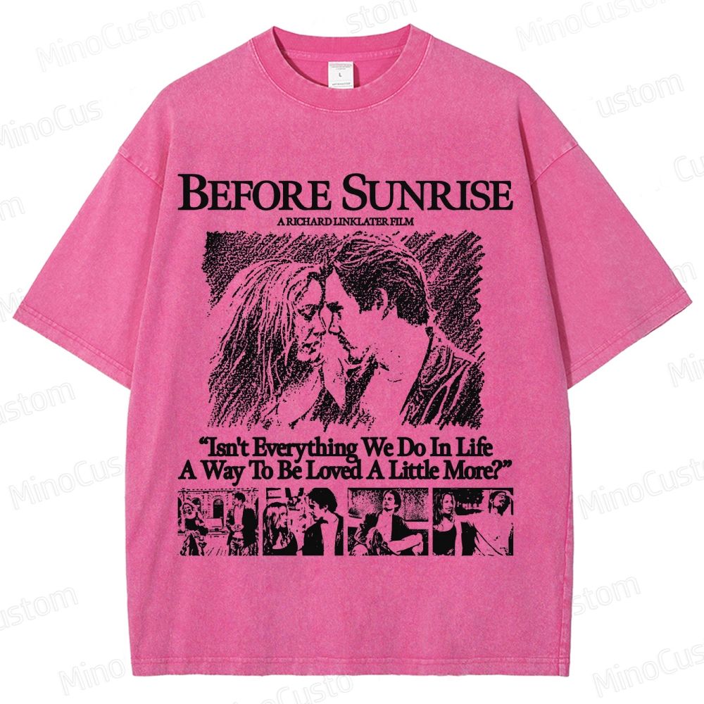 Vintage - style Before Sunrise Movie Graphic T - shirt