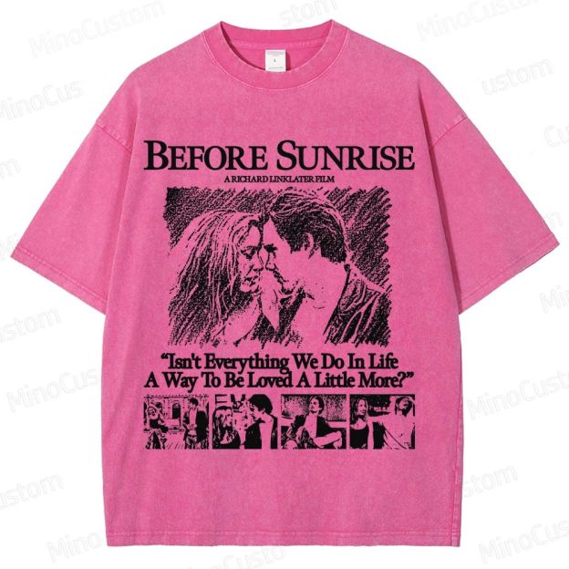 Vintage - style Before Sunrise Movie Graphic T - shirt