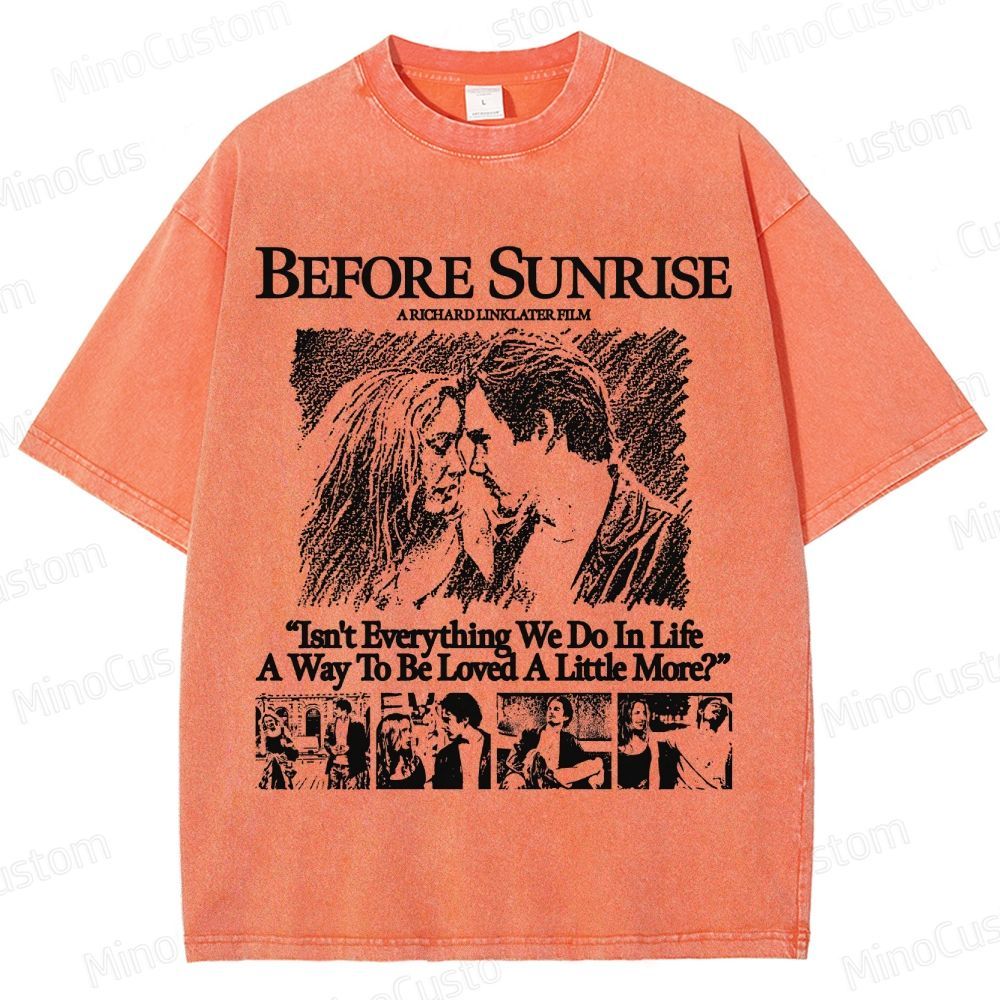 Vintage - style Before Sunrise Movie Graphic T - shirt