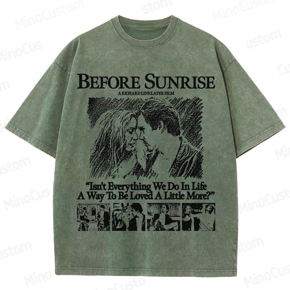 Vintage - style Before Sunrise Movie Graphic T - shirt