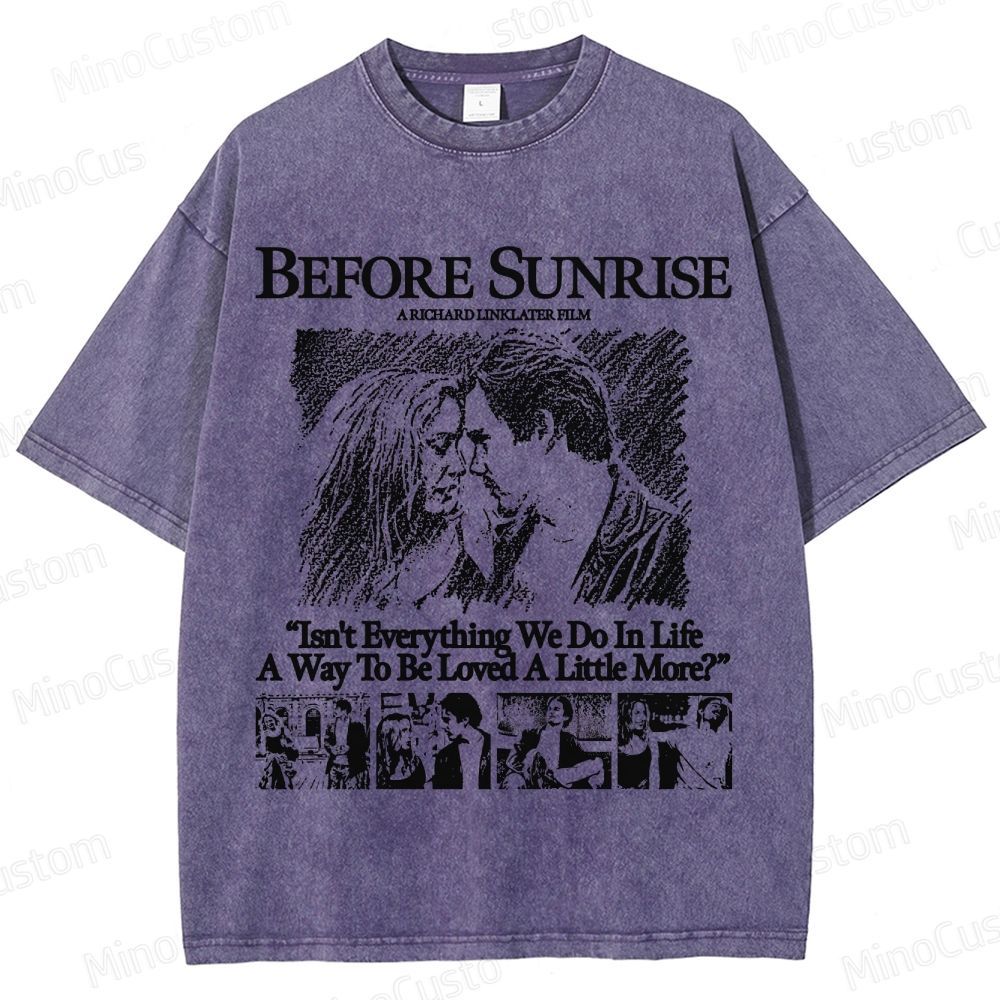 Vintage - style Before Sunrise Movie Graphic T - shirt