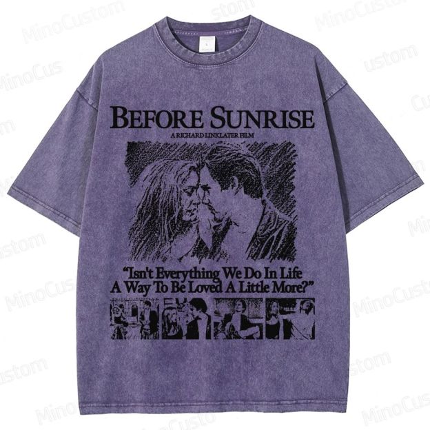 Vintage - style Before Sunrise Movie Graphic T - shirt