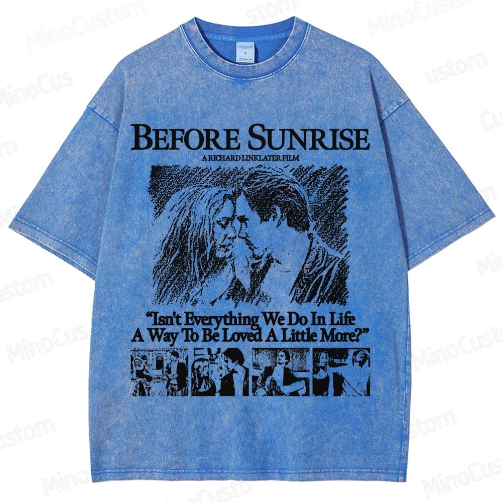 Vintage - style Before Sunrise Movie Graphic T - shirt