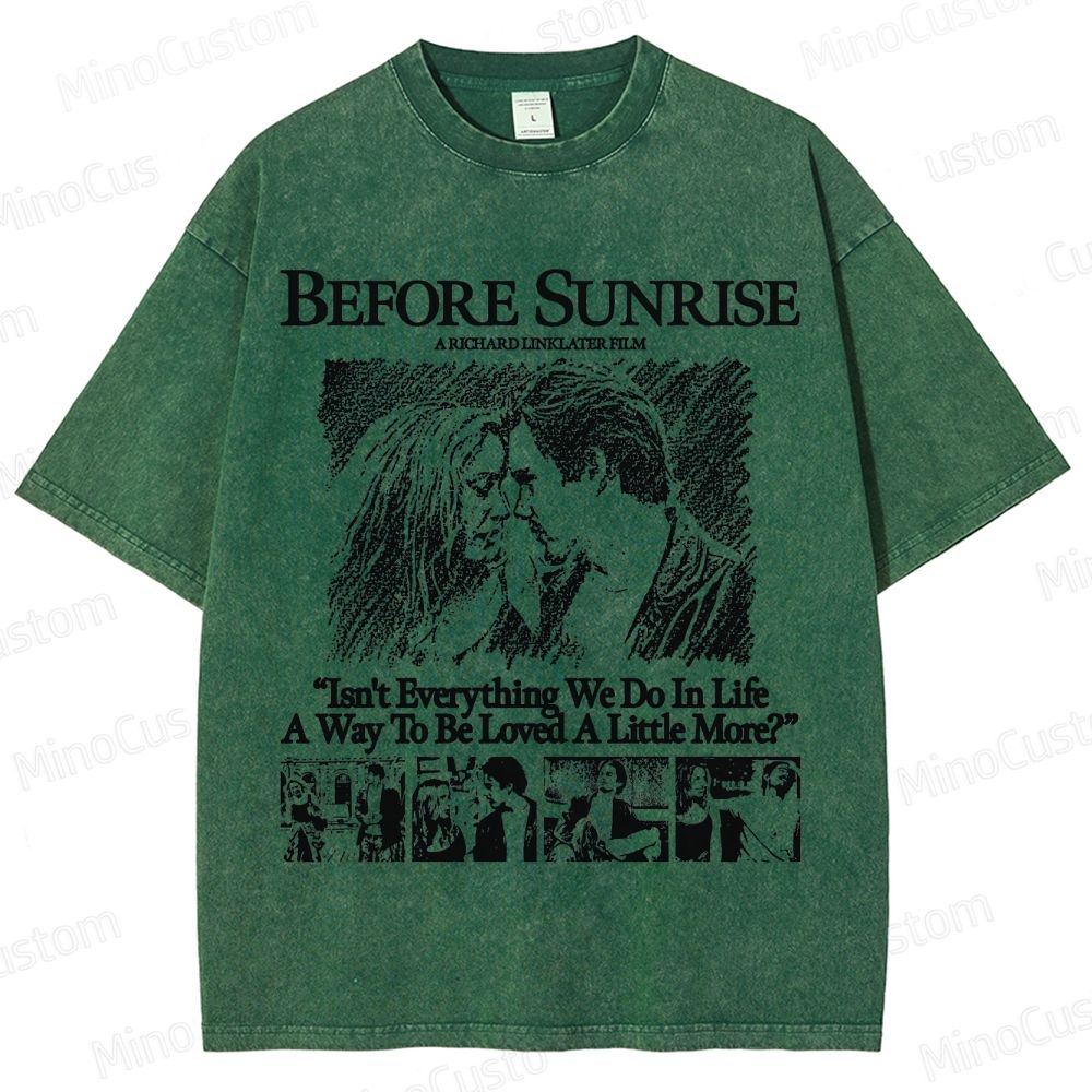 Vintage - style Before Sunrise Movie Graphic T - shirt
