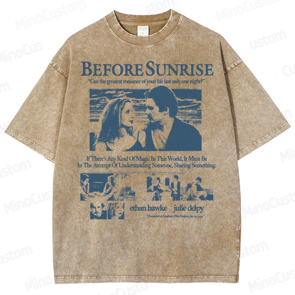 "Before Sunrise" Vintage Movie Washed T-Shirt