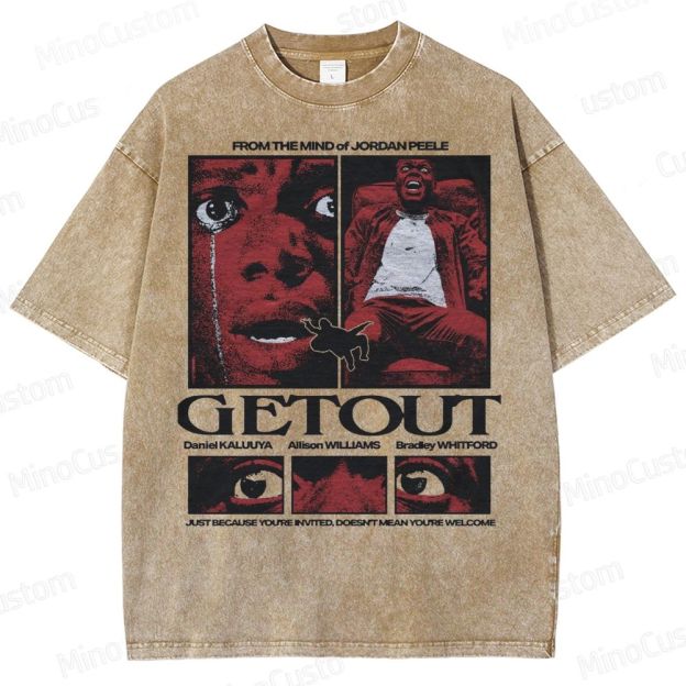 "Get Out" Psychological Thriller Washed T-Shirt 