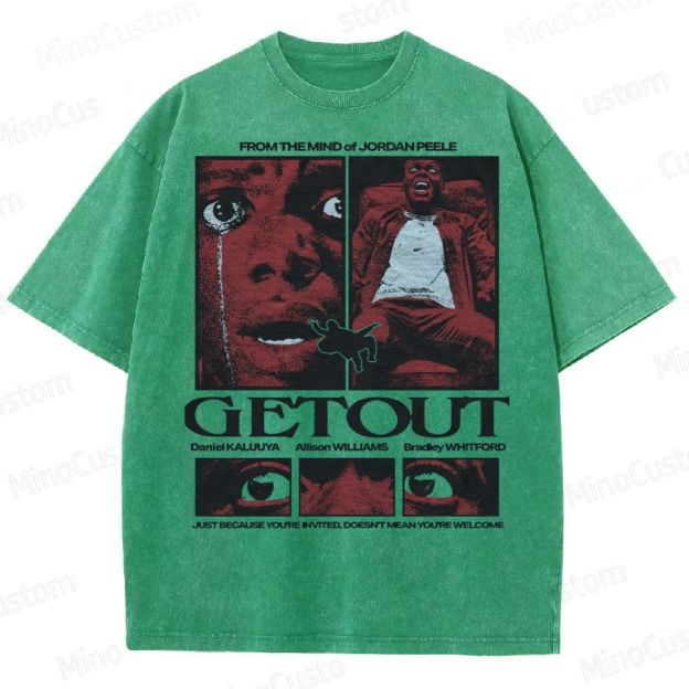 "Get Out" Psychological Thriller Washed T-Shirt 