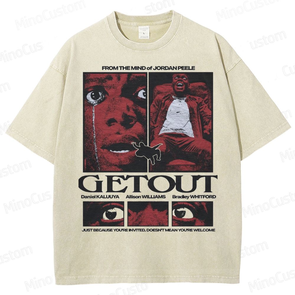 "Get Out" Psychological Thriller Washed T-Shirt 