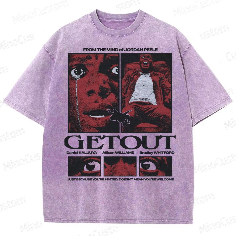 "Get Out" Psychological Thriller Washed T-Shirt 
