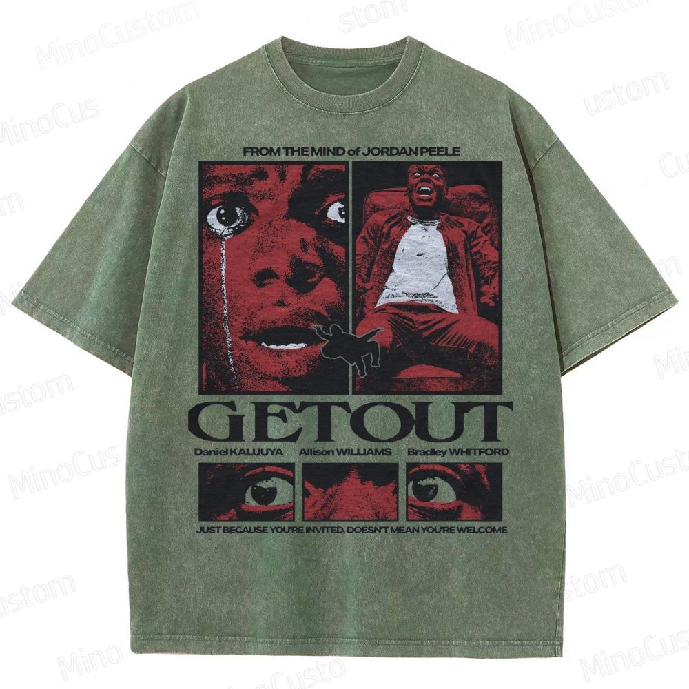 "Get Out" Psychological Thriller Washed T-Shirt 