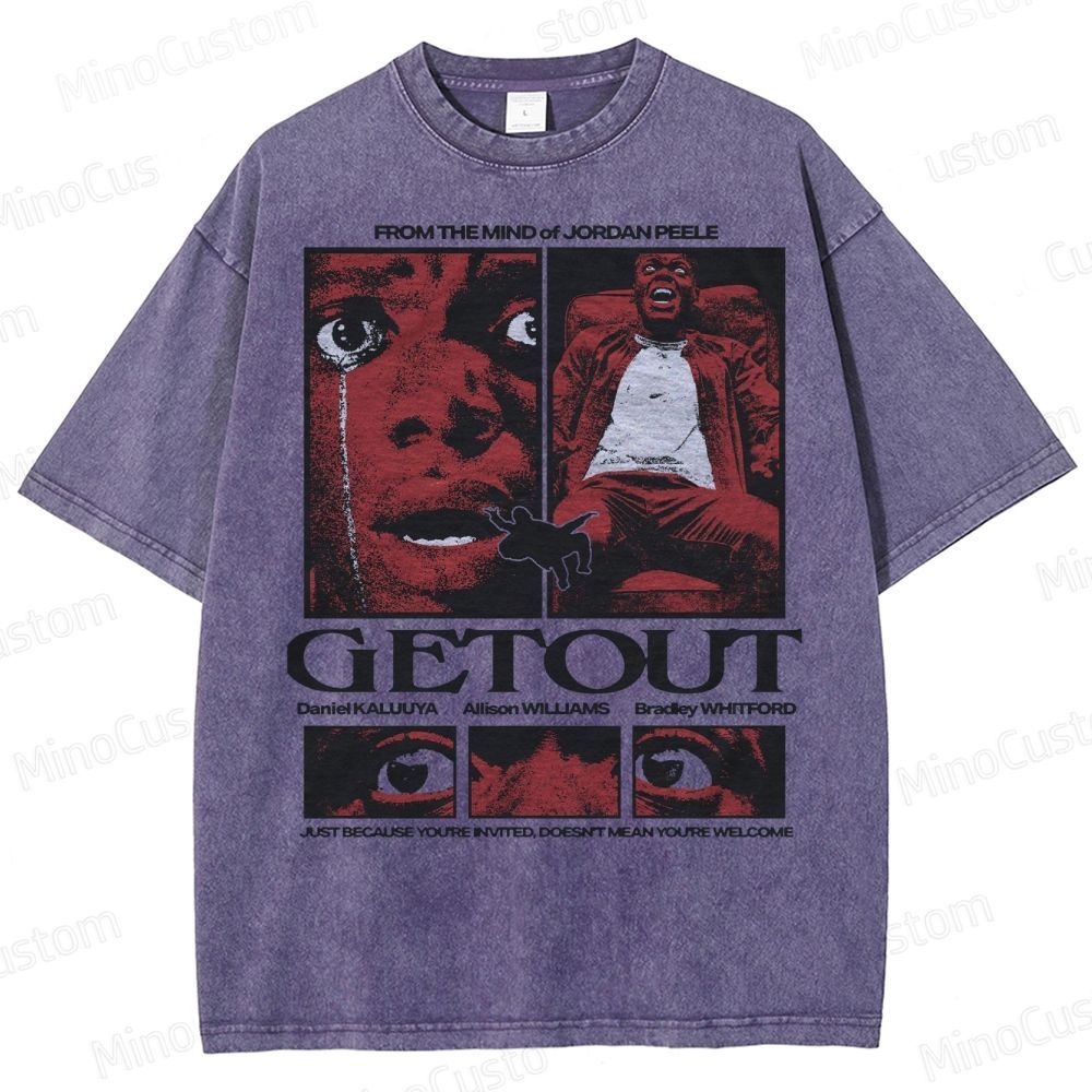 "Get Out" Psychological Thriller Washed T-Shirt 