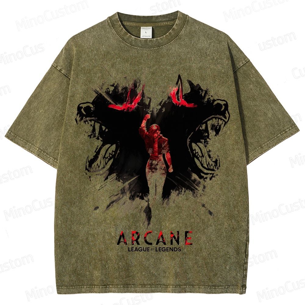 Vintage - washed Arcane: League of Legends Graphic T - shirt