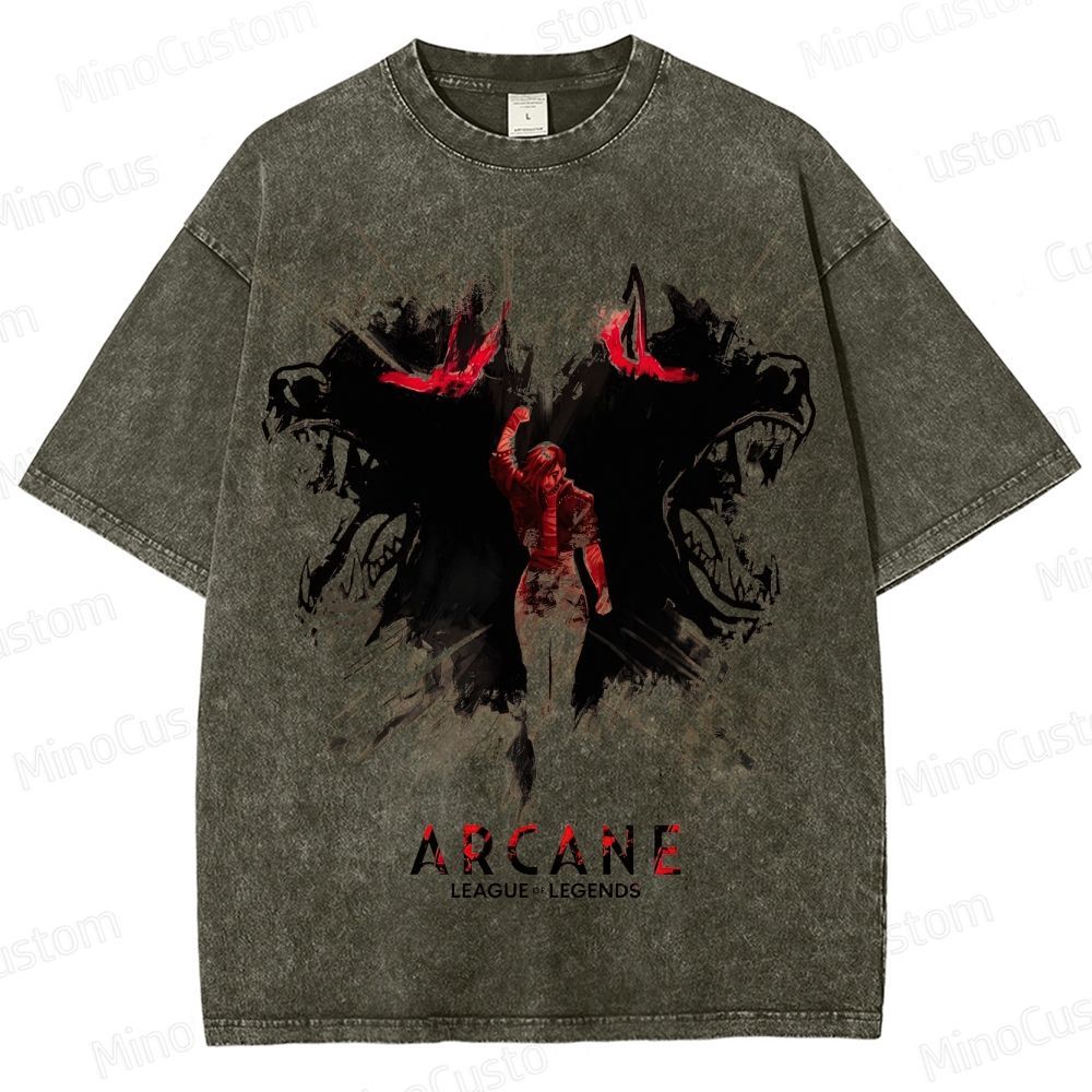 Vintage - washed Arcane: League of Legends Graphic T - shirt