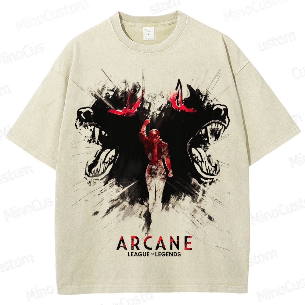 Vintage - washed Arcane: League of Legends Graphic T - shirt
