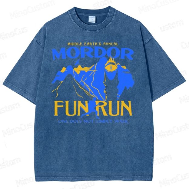 Mordor Fun Run Parody Washed T-Shirt 