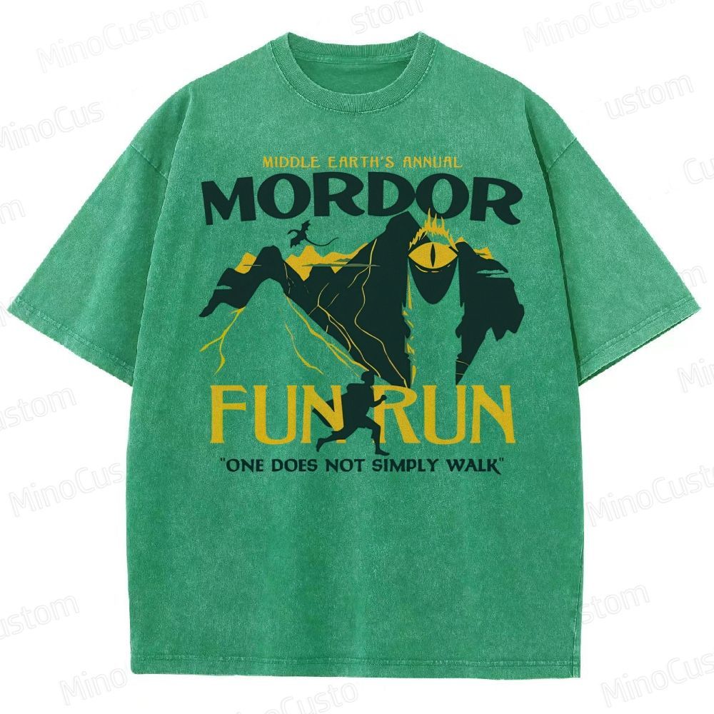 Mordor Fun Run Parody Washed T-Shirt 