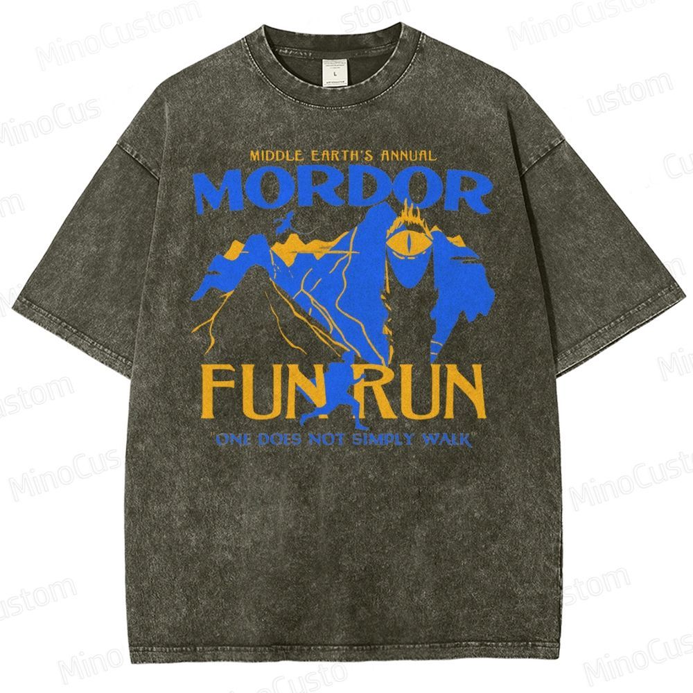Mordor Fun Run Parody Washed T-Shirt 