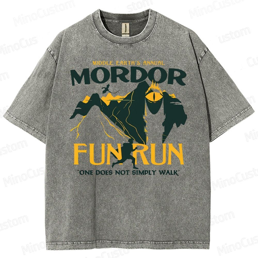 Mordor Fun Run Parody Washed T-Shirt 