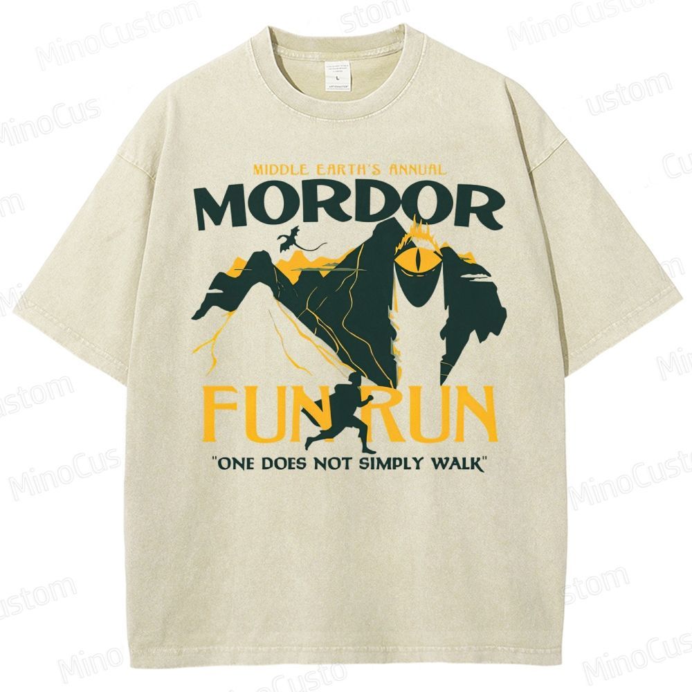 Mordor Fun Run Parody Washed T-Shirt