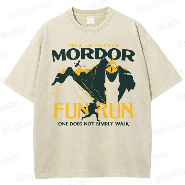 Mordor Fun Run Parody Washed T-Shirt 