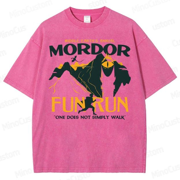 Mordor Fun Run Parody Washed T-Shirt 