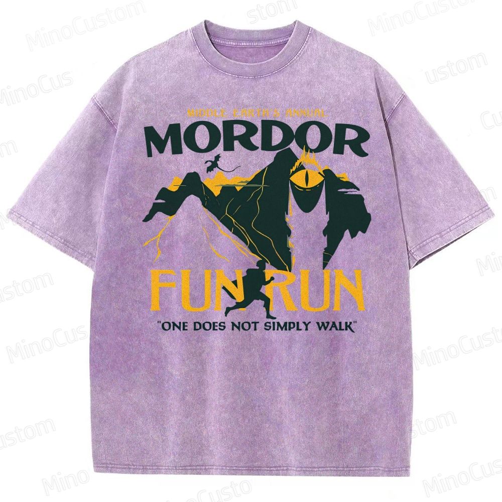 Mordor Fun Run Parody Washed T-Shirt 