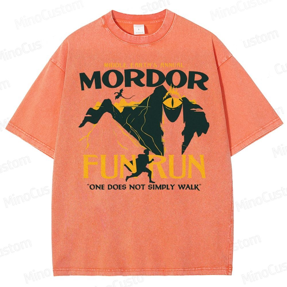 Mordor Fun Run Parody Washed T-Shirt 
