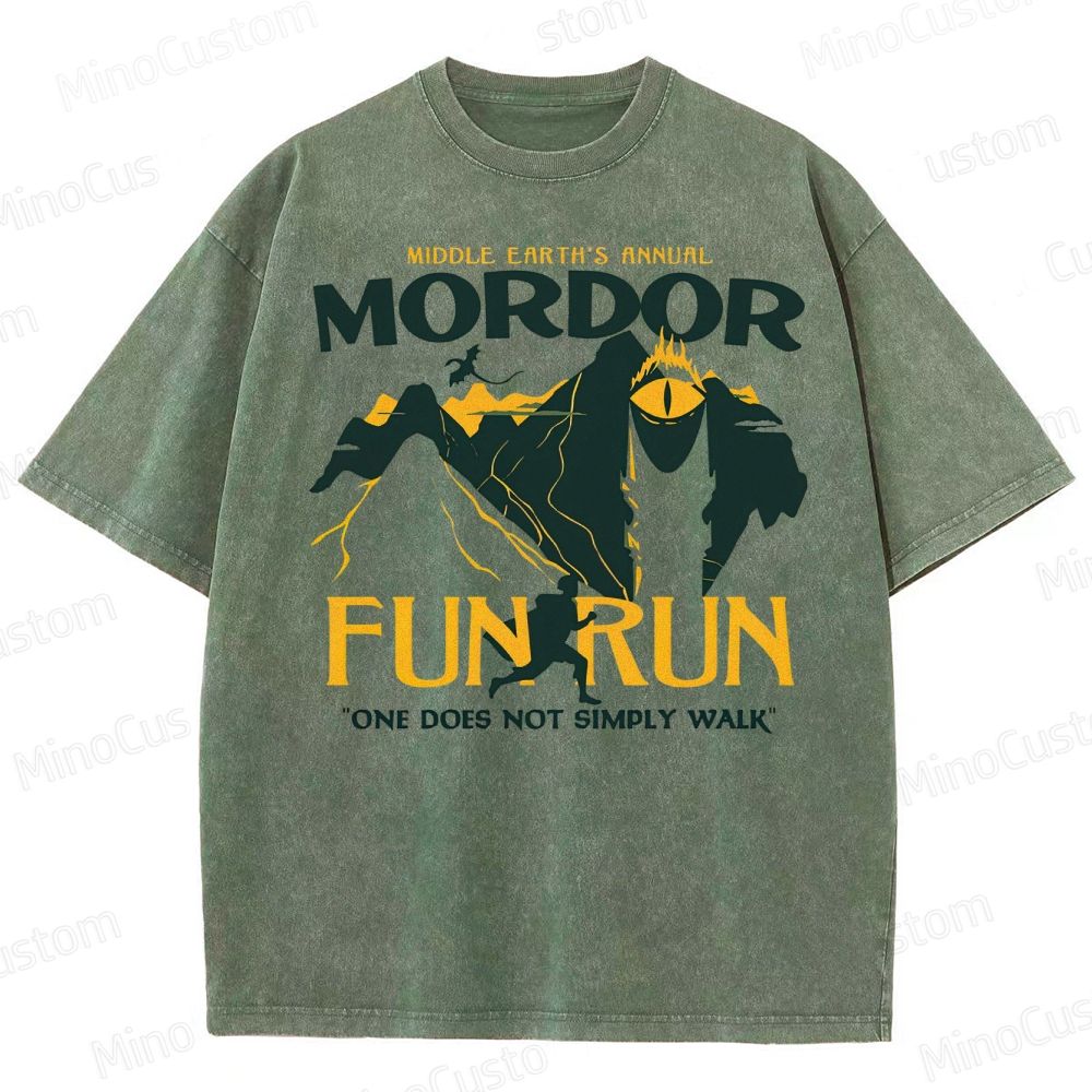 Mordor Fun Run Parody Washed T-Shirt 