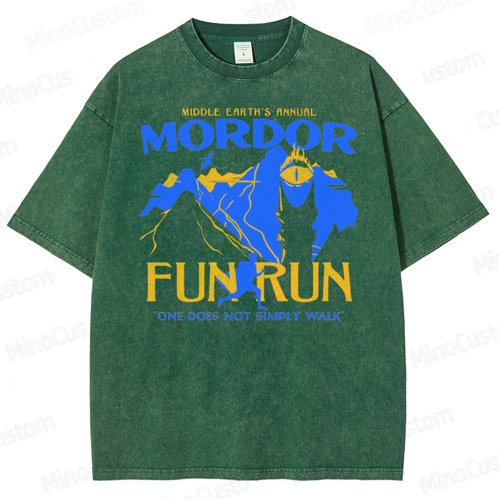 Mordor Fun Run Parody Washed T-Shirt 