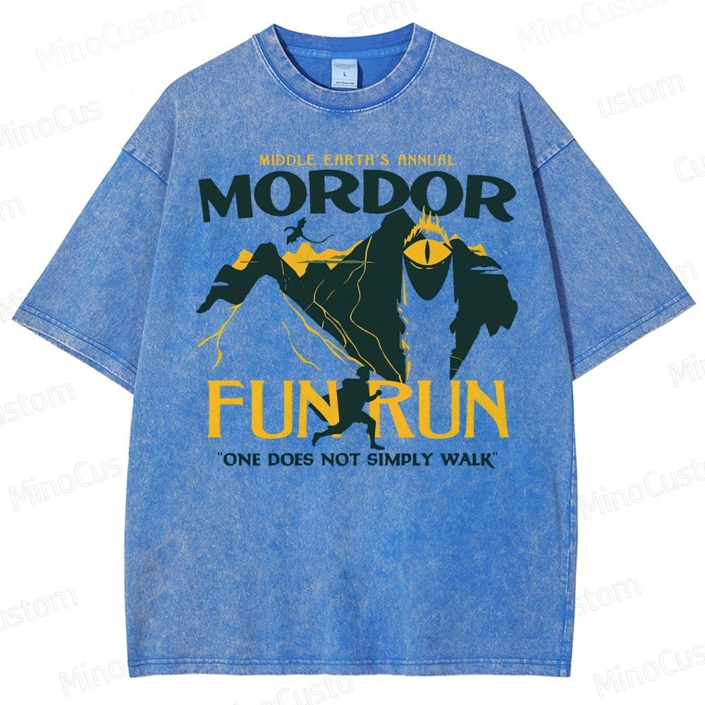 Mordor Fun Run Parody Washed T-Shirt 