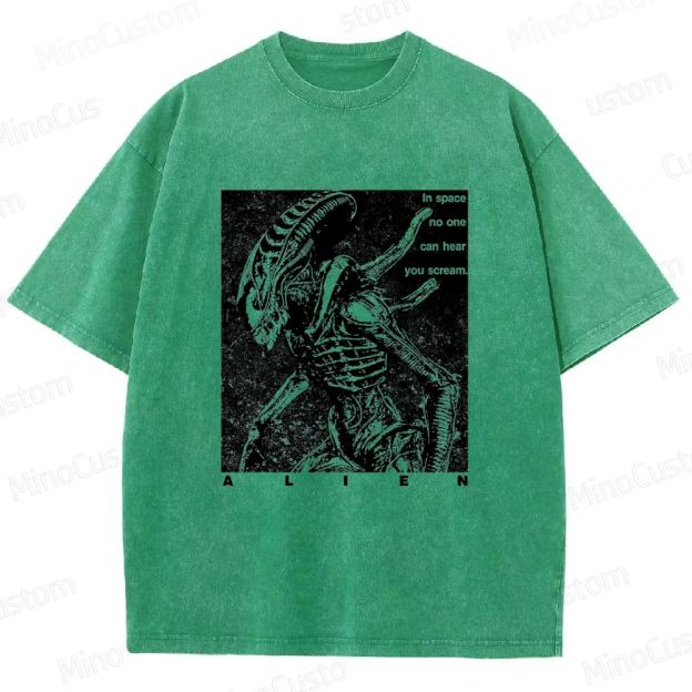 Vintage - style Alien Movie Graphic T - shirt