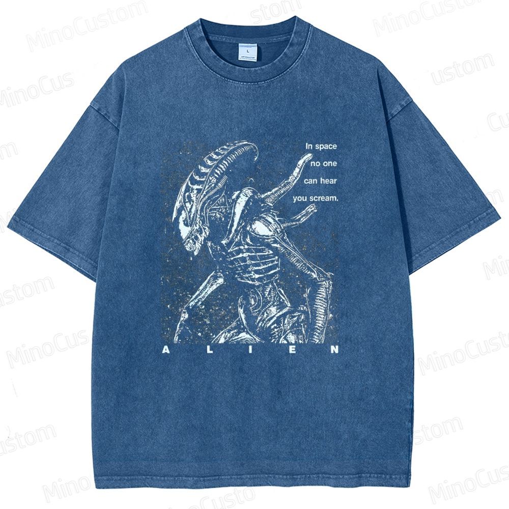 Vintage - style Alien Movie Graphic T - shirt