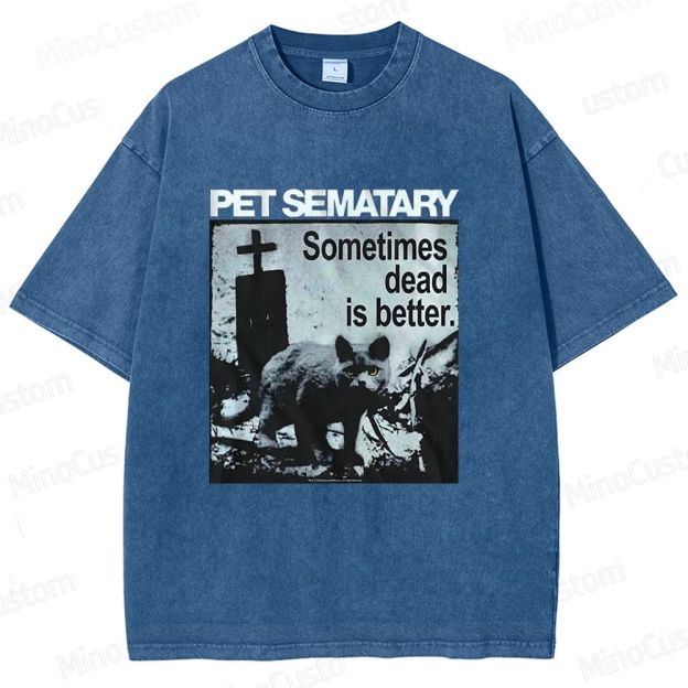 Vintage - Washed Pet Sematary "Sometimes Dead Is Better" Graphic T - shirt