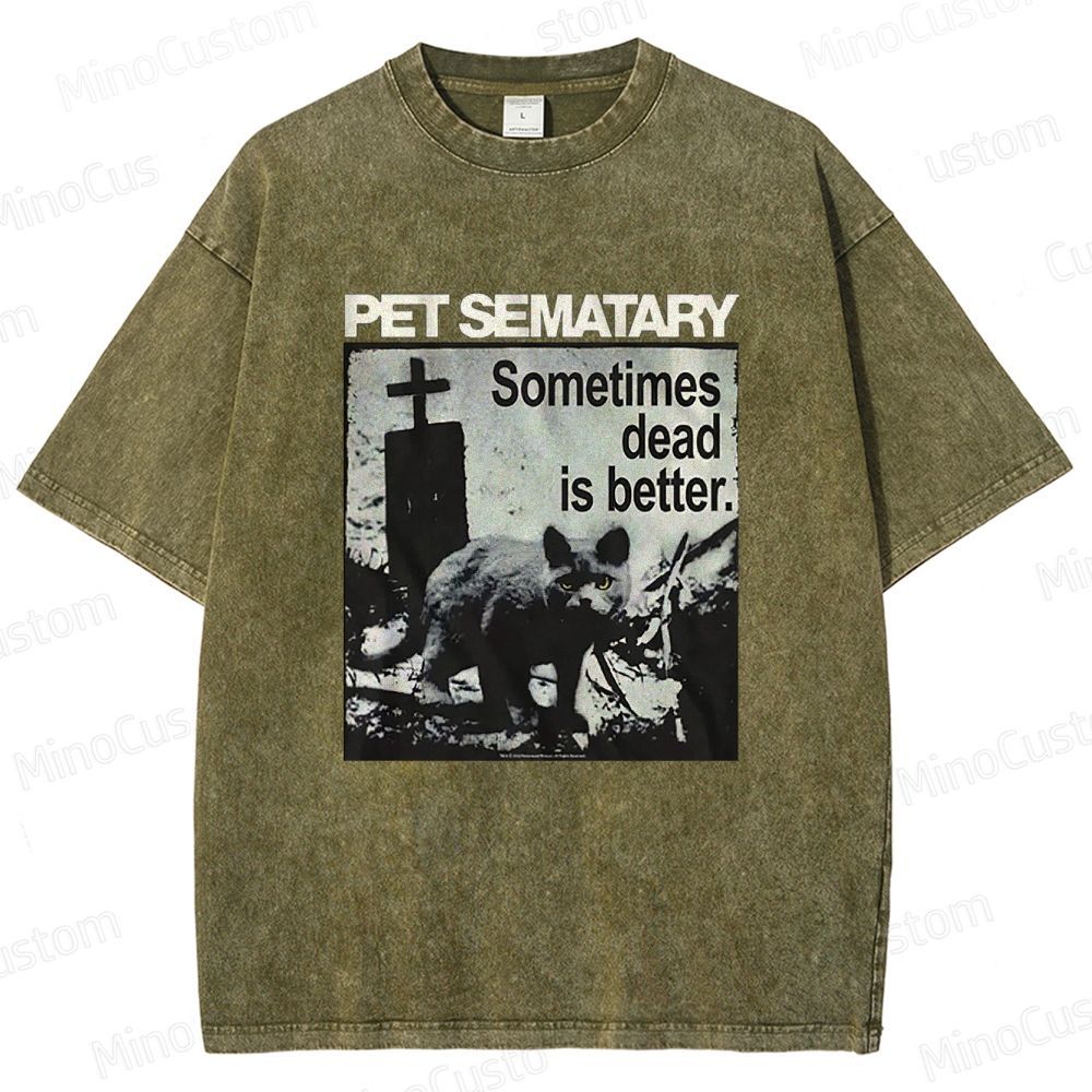 Vintage - Washed Pet Sematary "Sometimes Dead Is Better" Graphic T - shirt
