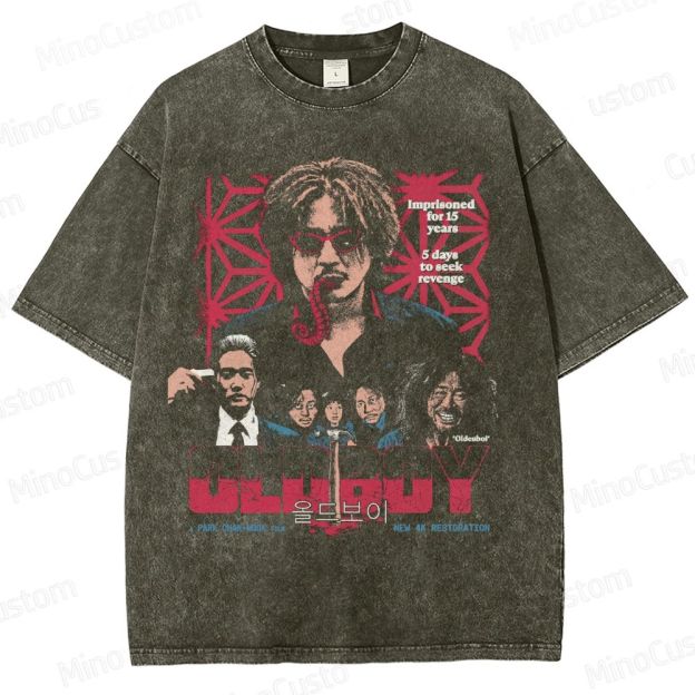 Vintage - Washed Oldboy Movie Graphic T - shirt