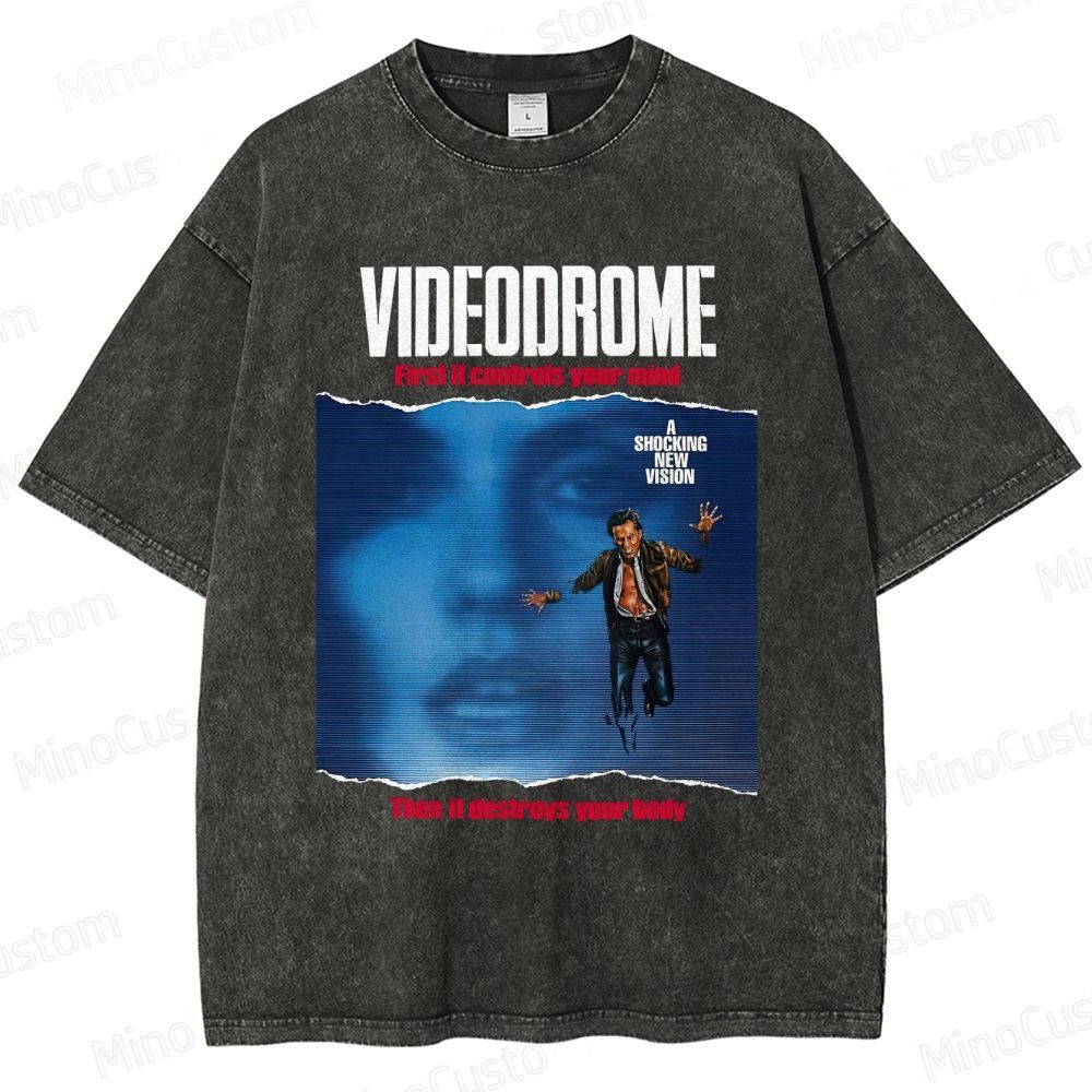 Vintage - Washed Videodrome Movie Graphic T - shirt