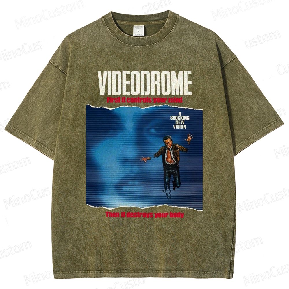 Vintage - Washed Videodrome Movie Graphic T - shirt