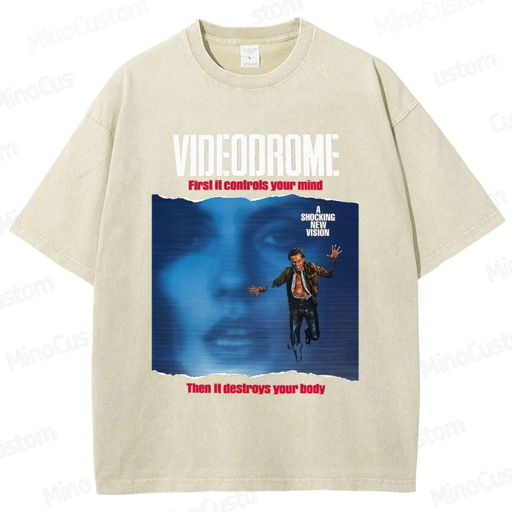 Vintage - Washed Videodrome Movie Graphic T - shirt
