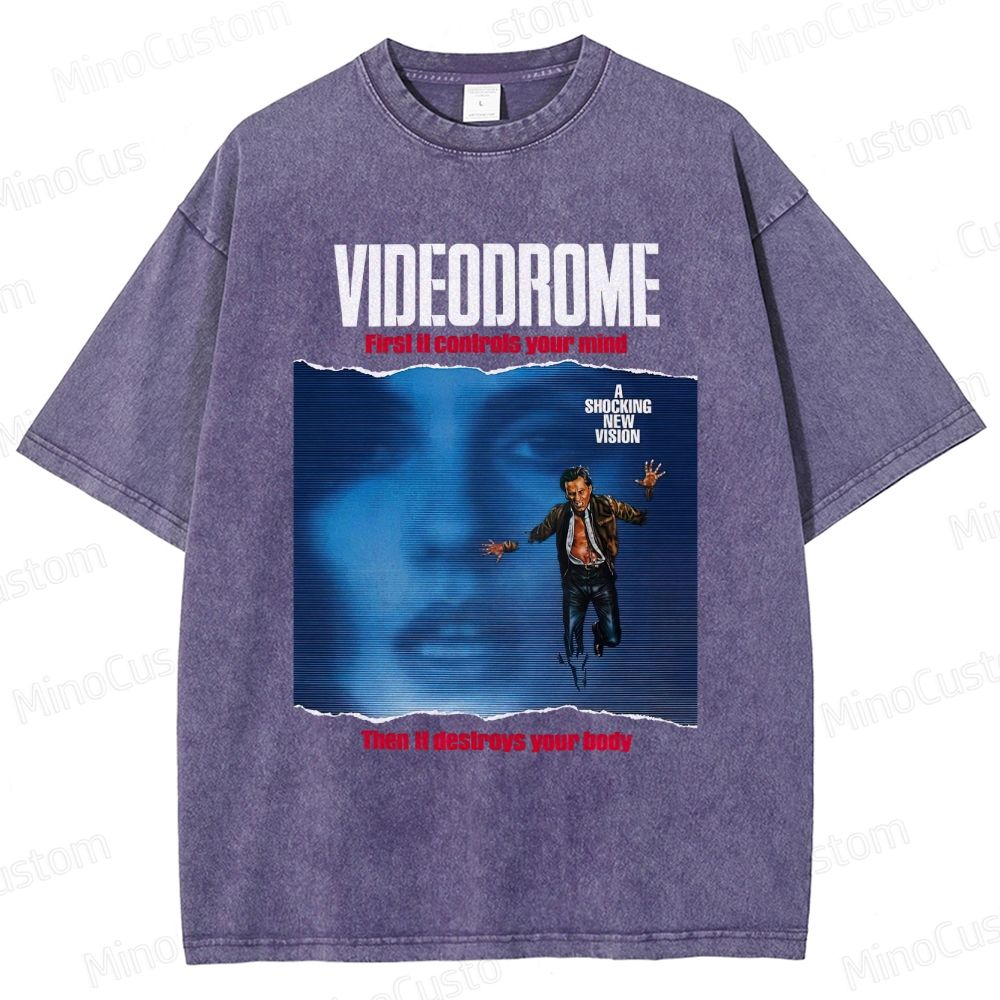 Vintage - Washed Videodrome Movie Graphic T - shirt