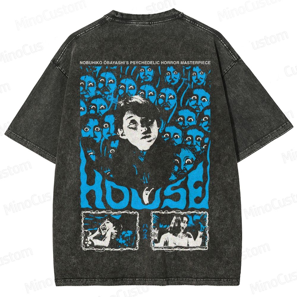 Vintage - Washed House (Hausu) Movie Graphic T - shirt