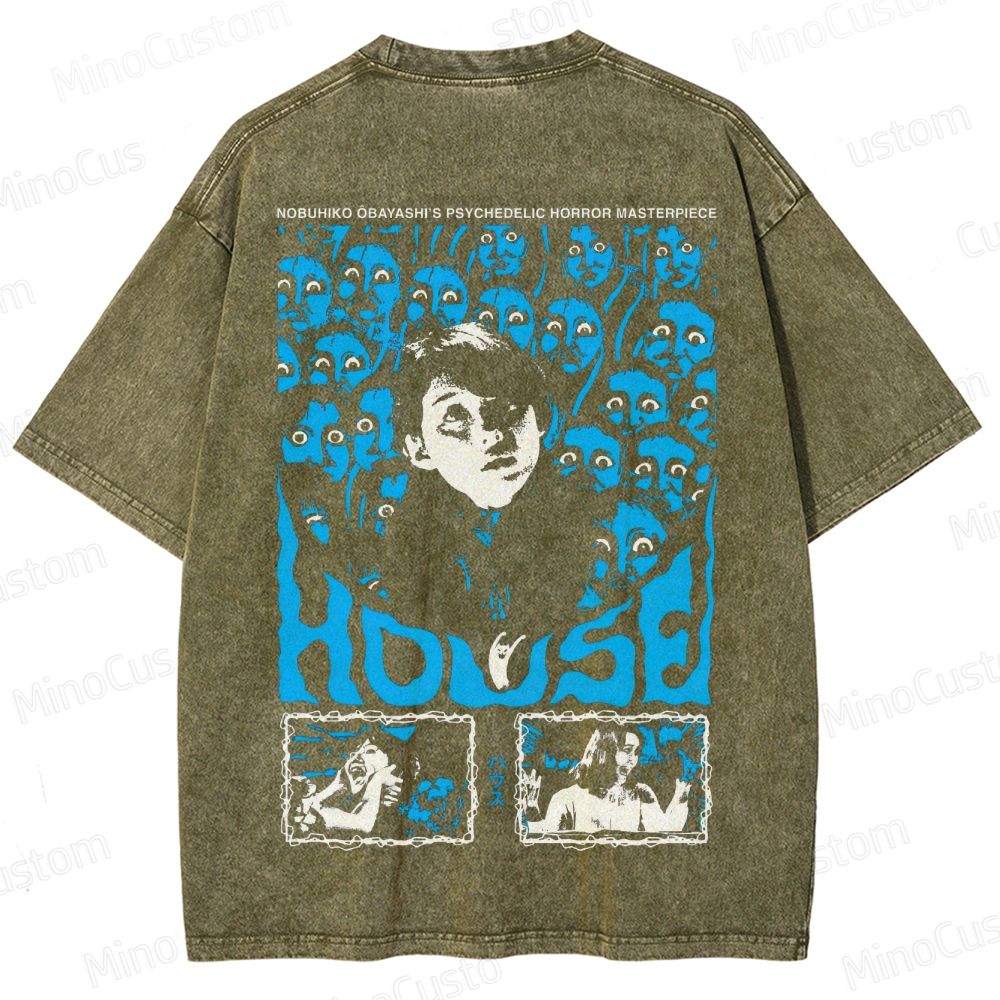 Vintage - Washed House (Hausu) Movie Graphic T - shirt