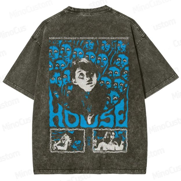 Vintage - Washed House (Hausu) Movie Graphic T - shirt