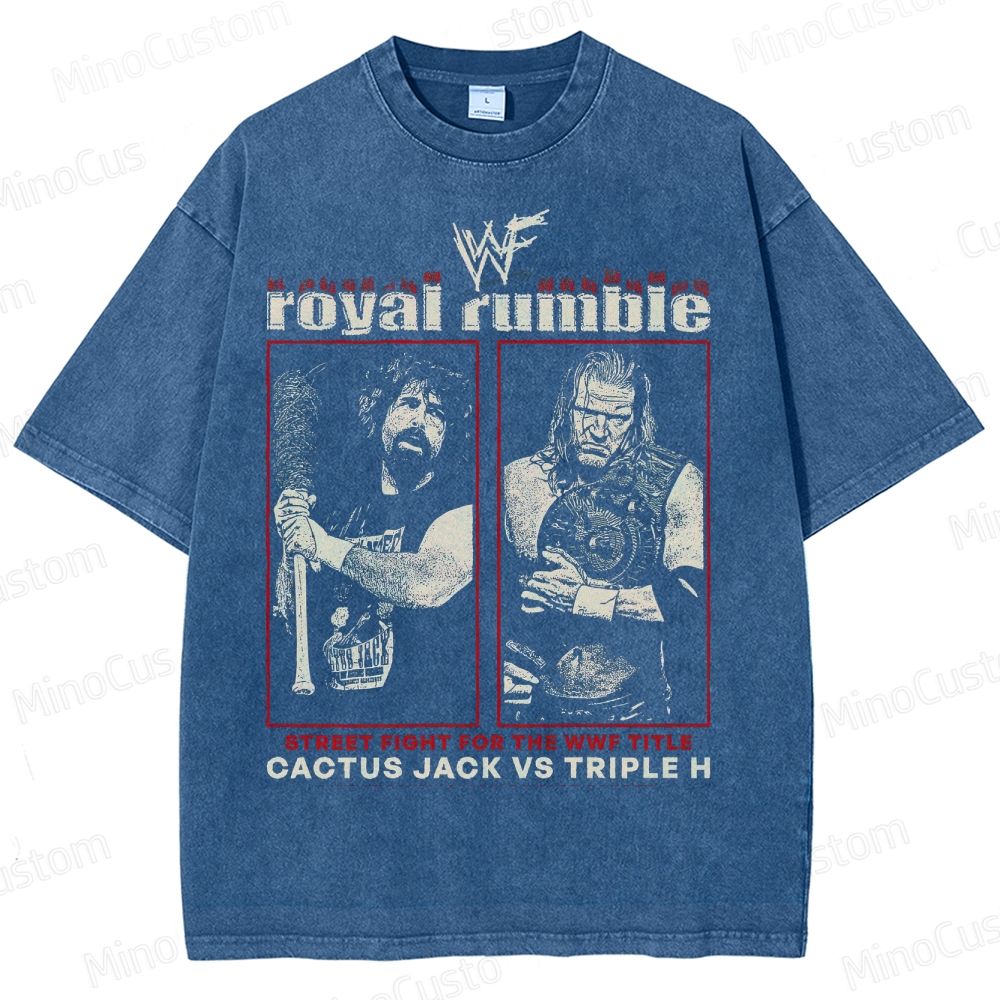 Vintage - Washed WWF Royal Rumble Cactus Jack vs Triple H T - shirt